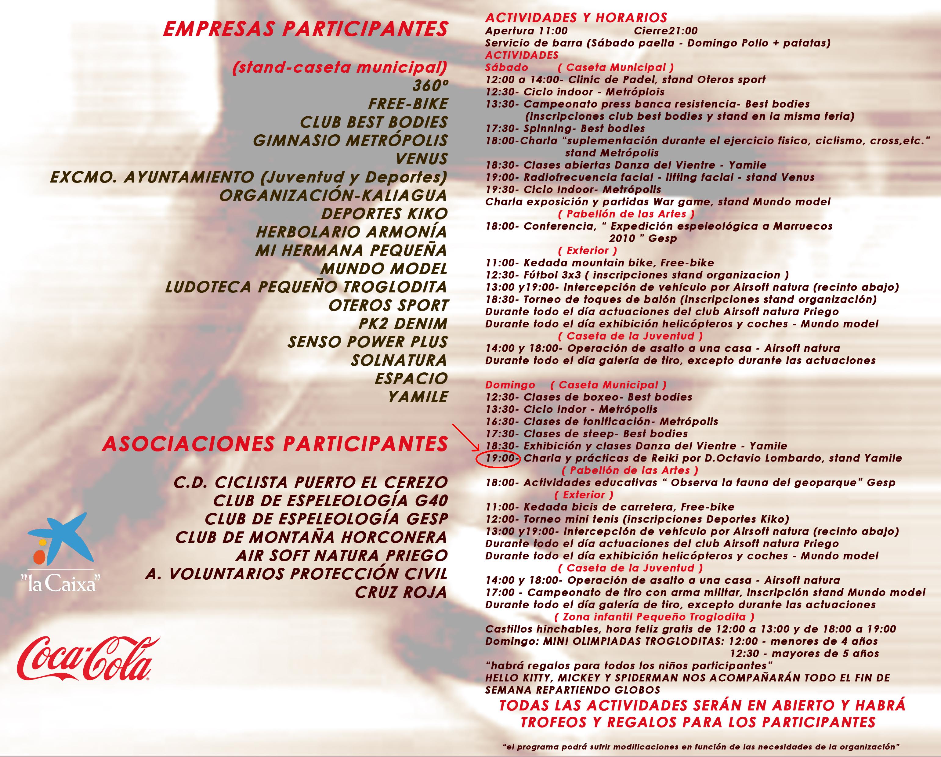 Programa feria del deporte